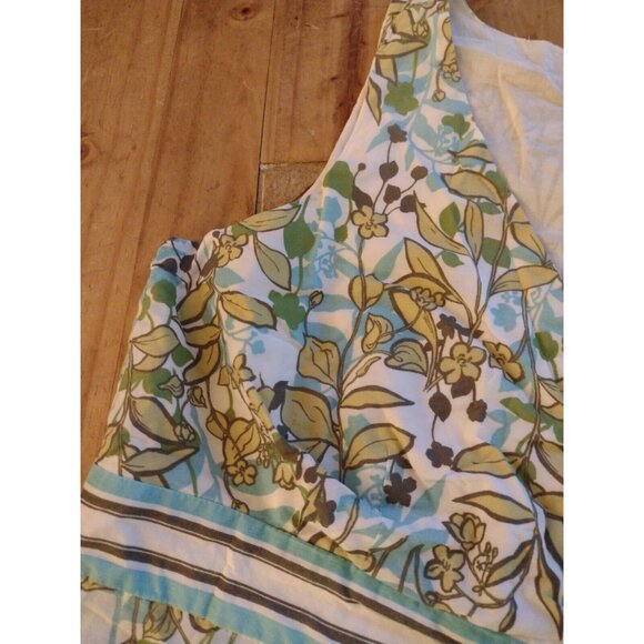 Ann Taylor LOFT Womens Petite Sleeveless V-Neck Floral Top 8P Green - Picture 5 of 11